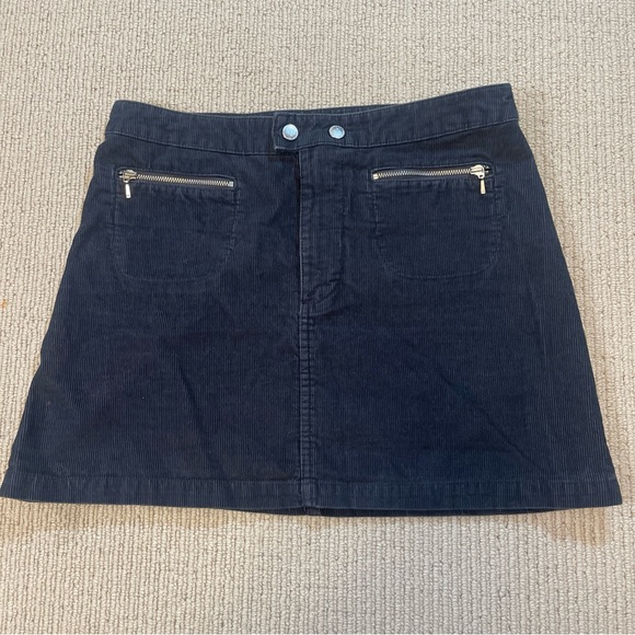 Abercrombie & Fitch Dresses & Skirts - Abercrombie & Fitch Mini Skirt Size 4 Womens Corduroy Snap Zip Black Y2K